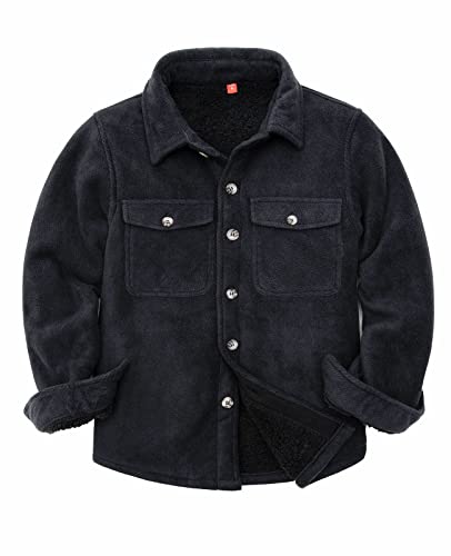 Image of ThCreasa Boys Sherpa Lined Plaid Button Shirt Jacket