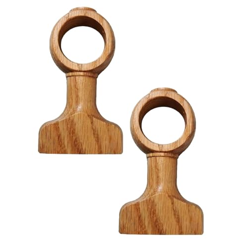 Lot de 2 supports de tringle à rideaux en bois naturel de 3,5 cm pour étagères décoratives...