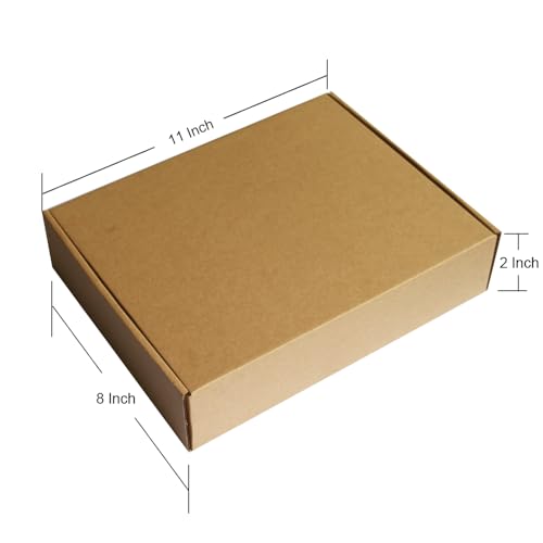 Image of 11x8x2 Inches 100 Pack Brown Corrugated Cardboard Mail Order Boxes, Shipping Boxes, Mailing Boxes for Small Business Storage