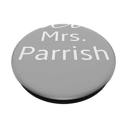 Mrs. PARRISH personalized engagment announcment PopSockets Swappable PopGrip, Black - Image 2