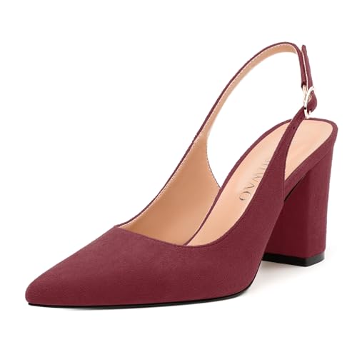 Women's Pumps, Slingback Buckle Pointed Toe High Heels, Fashion Ladies High Heels for Daily Work Wedding Party