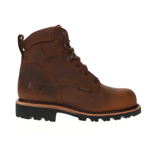 Chippewa Mens Super Dna 6 Inch Waterproof Steel Toe Lace Up Work/Duty - Brown - Size 12 E
