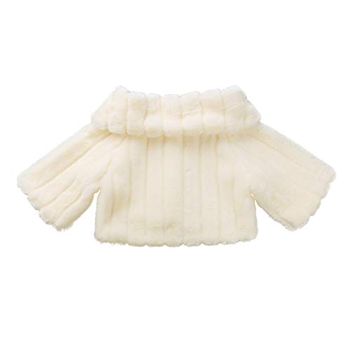 Image of Agoky Flower Girls Faux Fur Bolero Shrug Shoulder Wrap Cape Wedding Prom Party Dress Cape Coat Stole