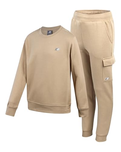 New Balance Boys Sweatpants Set - 2 Piece Fleece Pullover Boys Sweatshirt and Athletic Pants Youth Kids Activewear Set (8-20)