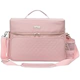 アクリル絵の具とブラシセット オーガナイザーバッグ - キャリーケース Apple Barrel、Shuttle Art、Caliartアート用品に対応 - 取り外し可能なペイントブラシホルダー付き - 自宅/旅行/アウトドア用(プロピンク)