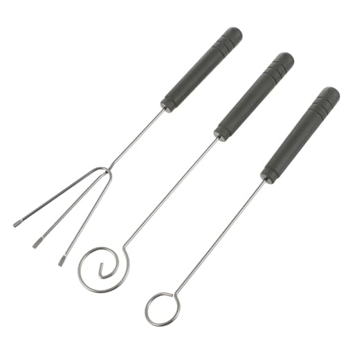 UKCOCO Juego de 3 Tenedores de Acero Inoxidable para Mojar Chocolate y Fondue, Mango de Plástico Cómodo, Utensilios de Cocina para Postres y Decoración, Herramientas para Hornear y Mojar