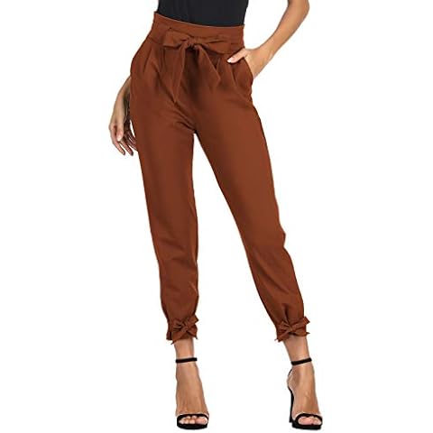 GRACE KARIN Damen-Freizeithose, einfarbig, hohe Taille Cover