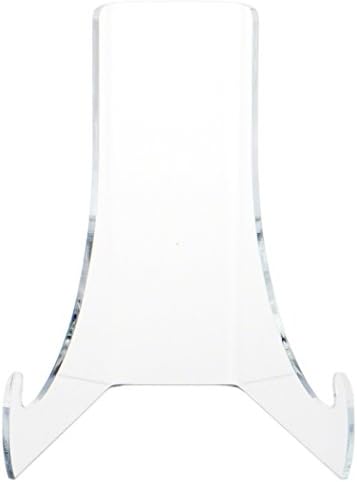 Plymor Clear Acrylic Flat Back Easel with Deep Support Ledges, 6" H x 5.125" W x 5" D (Medium)
