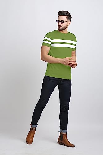 Image of AUSK T-shirt for Mens Double Stripes on Chest