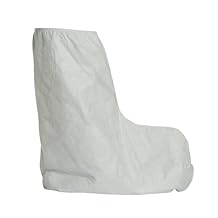 DuPont Tyvek 400 TY454S 18-Inch High Boot Cover with Tyvek FC Skid-Resistant Sole and Elastic Top, White, X-Large Pack of 100