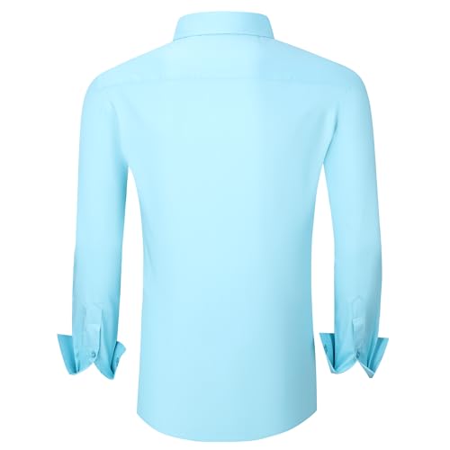 Alex Vando Mens Bamboo Dress Shirts Wrinkle Free Regular Fit Stretch Button Down Shirt