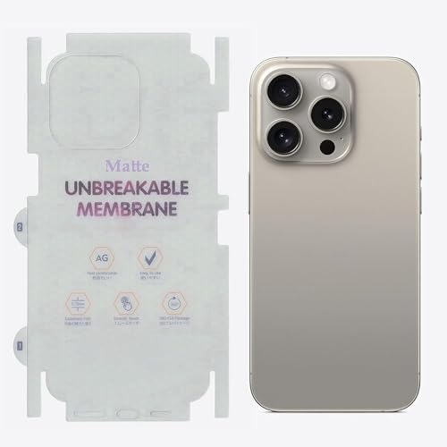 Image of NISHTECH Matte Finish Full Body Cover Back Protector Compatible with iPhone 16 Pro Max | Unbreakable Membrane Scratch Guard Full Fit Protective, Case Friendly, (Back & Side) (Pack of 1)