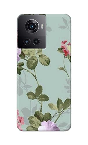 Image of Printed Hard Back Cover Case for OnePlus 10R 5G 80W | 150W Back Cover (Floral Painting) -702