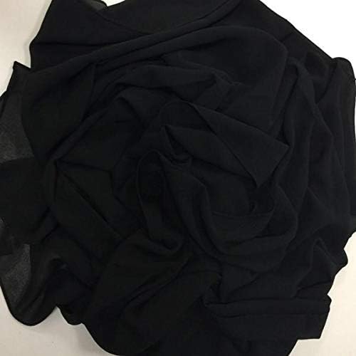 Black Scarf/Hijab for Ladies Wrap Black Geogette Sheer (free Size)