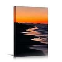 Canvas Wall Art Ocean Sunset Coastal Orange Photography Relax/Calm Romantics Sunset Warm - 12x18 inches