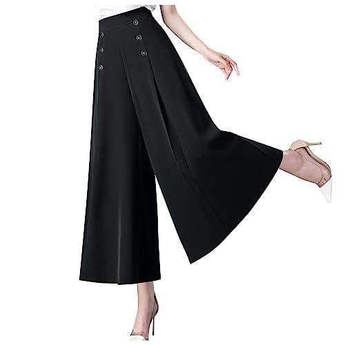 Womens Wide Leg Pants High Waisted Slacks Teacher Dress Pants Business Casual Office Work Pants Trousers with Pocket