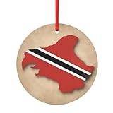 Bandera de Trinidad y Tobago Map03 - Decoración navideña de metal con...