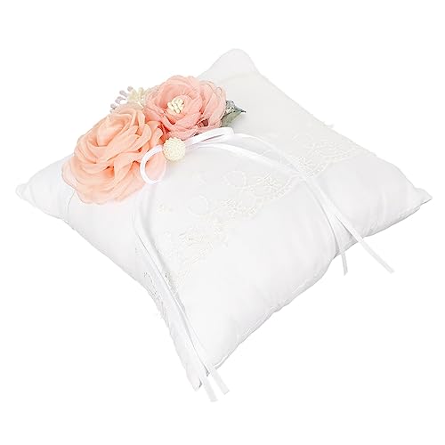 Cabilock Wedding Ring Pillow Ring Cushion Flower Bridal Pillow Wedding Supply Bearer Cushion