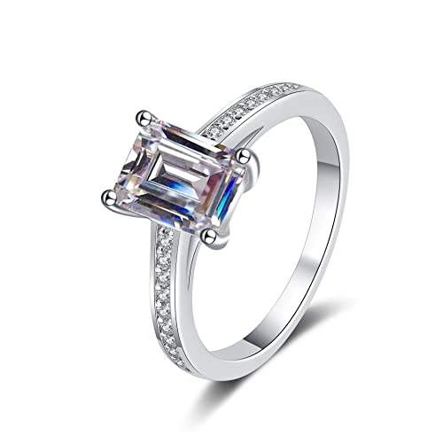 Bague Moissanite 2ct Argent Émeraude StarGems idéale pour vos soirées chic
