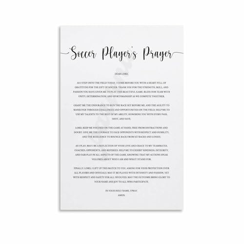 Soccer Prayer Poem Poster Football Player Christian Prayer