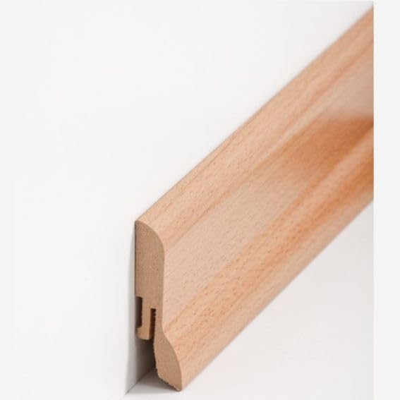 Listwa przypodłogowa z płyty MDF, 20 x 60 x 2500 mm, rdzeń MDF, foliowany, buk, do klejenia, wkręcania i gwoździ, listwa przypodłogowa firmy PROVISTON 12,5 m, 5 sztuk