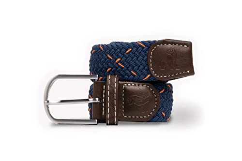 Ceinture tressée recyclée Swole Panda bleu marine pois orange taille S