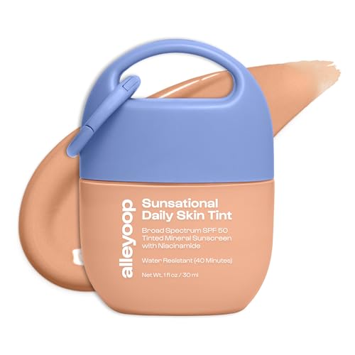 Image of Alleyoop Sunsational Tinted Moisturizer SPF 50 for Face Broad Spectrum - 100% Mineral Face Sunscreen with Jojoba, Hydrating & Soothing Tinted Sunscreen, Vegan & Cruelty-Free (Glisten)