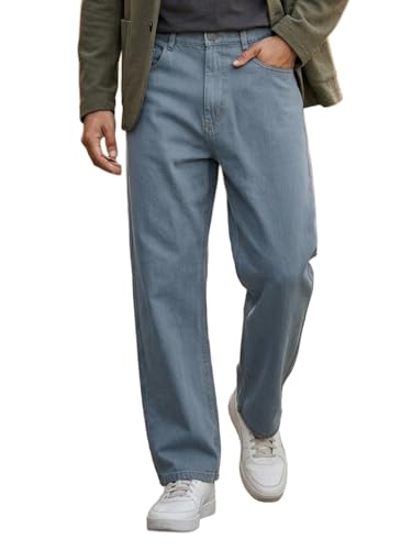 Urbano Fashion Store Urbano Fashion Men's Grey Loose Baggy Jeans - Image 2