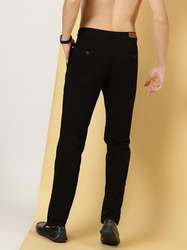 Image of Thomas Scott Men's | Solid | Light Weight | Breathable Fabric | 4 Pockets | Mid Rise | Slim Fit | 100% Cotton | Button Waist | Chino Trouser | Pants