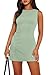 WIHOLL Womens Sleeveless Boat Neck Mini Dress Spring Summer Party Club Bodycon Easter Dresses Y2K Teen Formal Cocktail Little Short Cute Dress Birthday Graduation Outfits 2025 Sage Green S