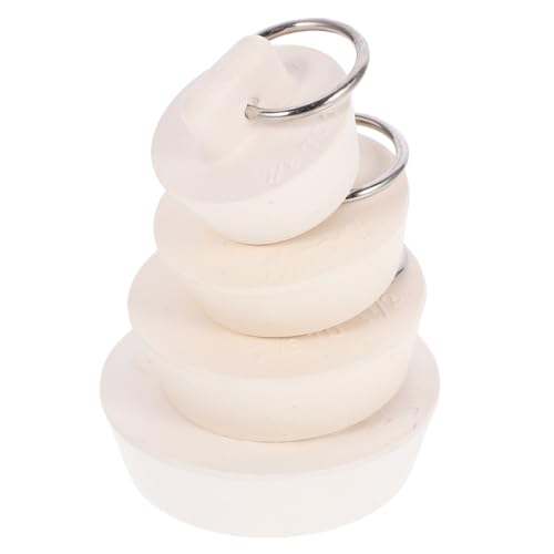 HOUDERCO 4個 排水塞点 吊りリング付きバスルームシンクストッパー 柔軟性のあるゴム製密封プラグ 浴槽 洗面台 キッチン用 排水口用止水栓