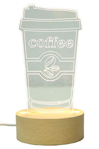 Innerest Night Light for Kids Room Decor 3D Optical Illusion Lamp Cute Bedside Table Lamp (Coffee)