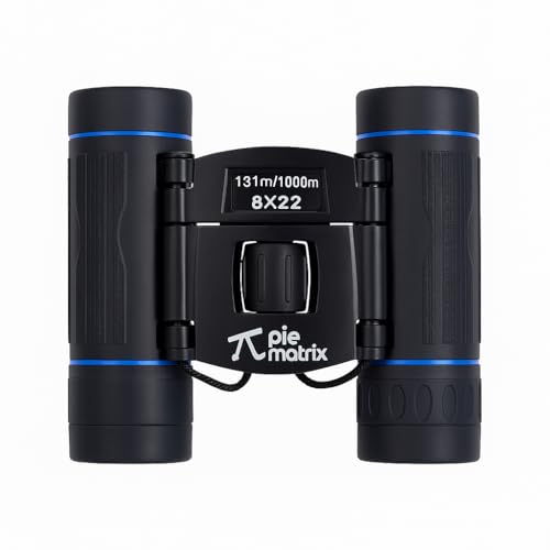 Image of Pie Matrix Sport Binoculars for Adults & Kids, 8x22 BAK4 Prism FMC Coated Compact Binoculars for Travel, Bird Watching, Sports, Shockproof & Rainproof