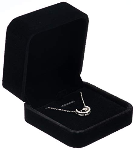 Classic Velvet Jewelry Gift Box Case for Necklace Pendant (Black)2