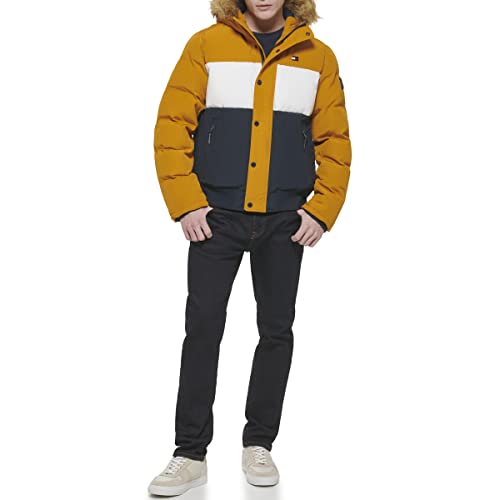 Image of Tommy Hilfiger Men's Arctic Cloth Quilted Snorkel Bomber Jacket (Standard and Big & Tall)