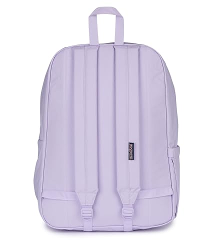 Image of JanSport Superbreak Plus FX Backpack - Work, Travel, or Laptop Bag with Water Bottle Pocket - Pastel Lilac