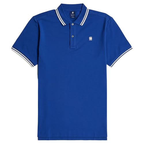G-Star Men's Dunda Slim Stripe Polo , Blue (pilot D17127-5864-1235), L