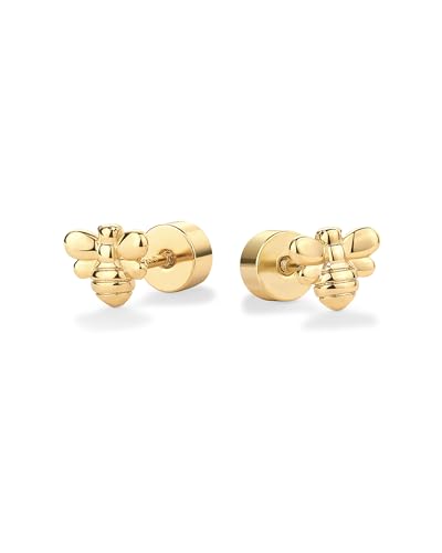 Image of PAVOI 14K Gold Plated Dainty Flat Back Earrings for Women, Piercing Studs | Hypoallergenic Stud Earrings with 925 Sterling Silver Posts, Motif Flatback Screw Back Helix Cartilage