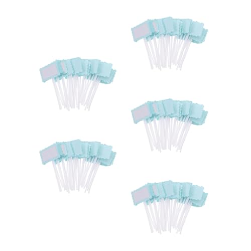 LOGOFUN 250PCS Cheese Markers for Charcuterie Board Buffet Label Toppers Blank Food Tag Toothpicks for Cake Wedding Birthday Party Supplies - Blue