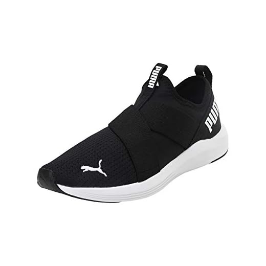 PUMA Women's Prowl Slip On Sneaker, Black White, 9 M US