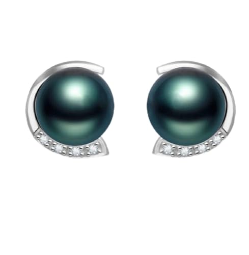 Perle noire de Tahiti boucles d'oreilles Gowe Luxe cadeau femme