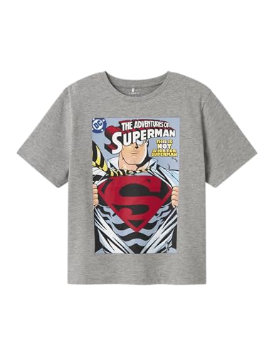 NAME IT Nkmjunior Superman Nreg SS Top Wab, Gris, 122 128