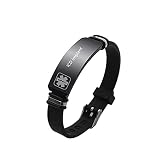ZKXXJ Medical Alert ID Bracelet for Adults Teens ICD Implant Silicone Wristband Emergency Identifica