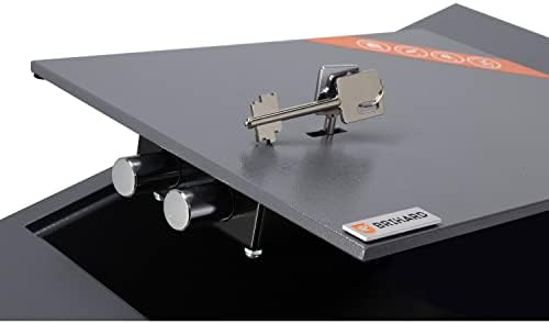 Bild 2 - Bodenmontierter A4-Dokumententresor mit Schlüsselschloss – 13,5L Sichere Aufbewahrung – Außenmaße 18x42x26cm I Haustresor mit Schlüsselschloss – Schwerlasttresor – Innenmaße 17x36x22cm