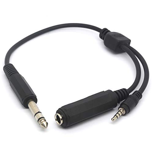 OpenII Cable divisor de audio OpenII 6,35 macho a hembra y 3,5 mm, 6,3 mm mono 1/4 pulgadas a 1/8 pulgadas