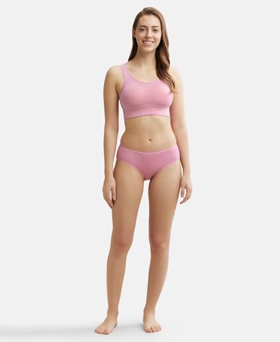 Image of Jockey JW12 Women Wirefree Padded Tencel Lyocell Elastane Stretch Full Coverage Lounge Bra with Stay Fresh Properties and Removable Pads