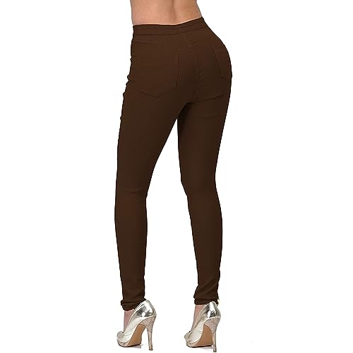 Women's Stretchy Slim Fit Skinny Leg Pull On Jeans with Pockets High Waist Denim Trousers Pants2