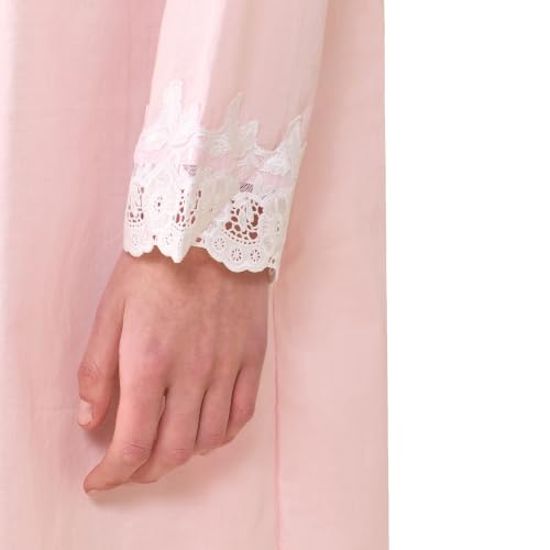 Image of Eileen West Queen Anne's Lace Womens Sleepwear & Loungewear - Florentine Lace Collection - 100% Long Sleeve Soft Long Robe