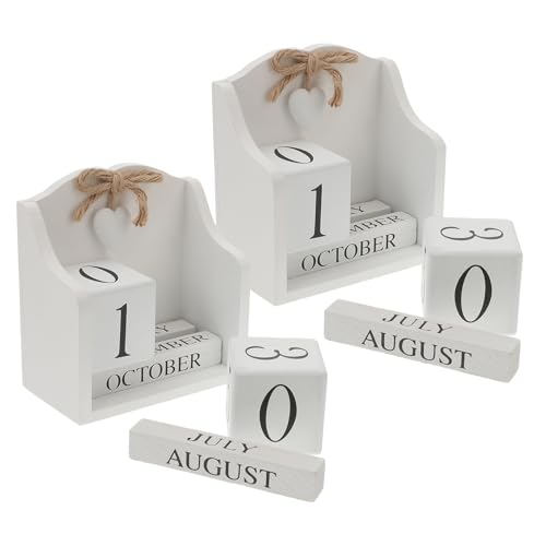 Bloc date ajustable en bois idée cadeau rétro pour bureau et studio