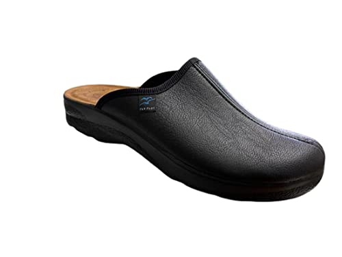  Fly Flot Pantofole invernali da Uomo in morbida Ecopelle Comfort Made in Italy Sottopiede Anatomico in Vera Pelle (43, T.MORO, numeric_43)